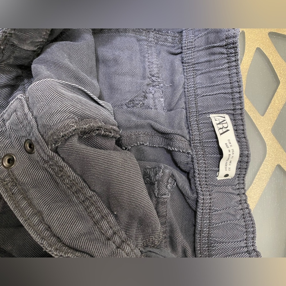 ZARA Pewter Drawstring Cargo Pants - Picture 3 of 5